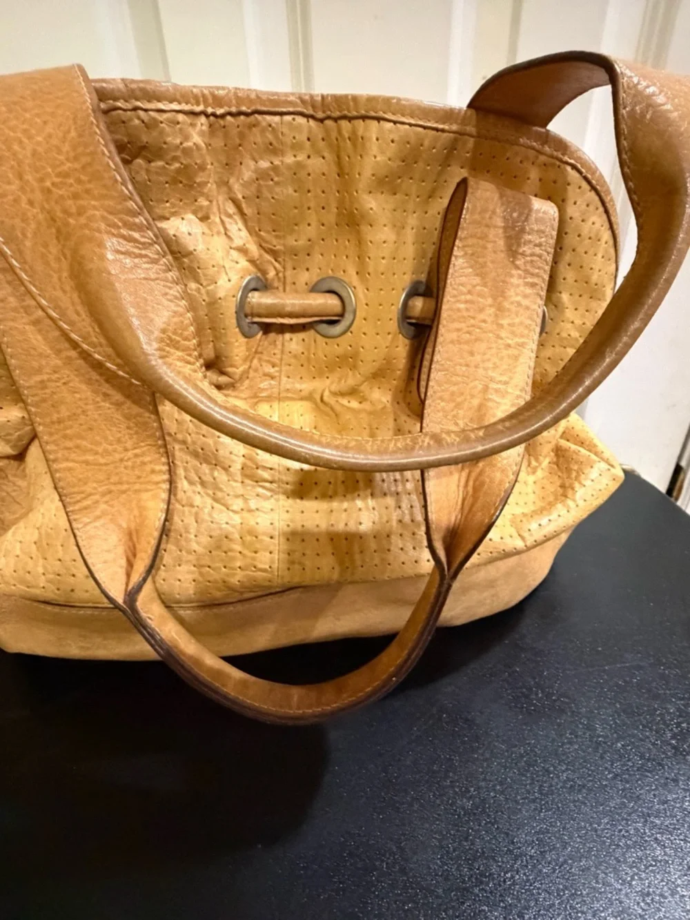 Nannini tan Leather Hobo Bag